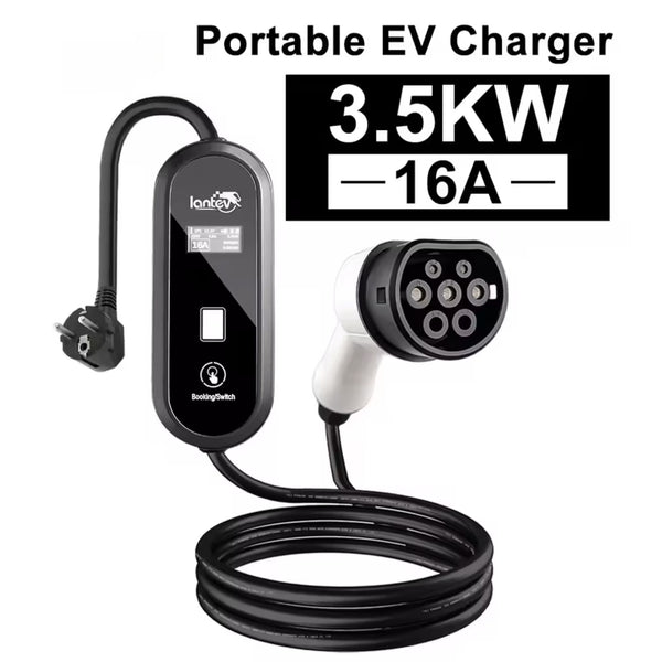 Iantev Portable EV Charger Type2 IEC62196-2 EVSE Fast Charging Cable Type1 SAE J1772 for all Electric Cars BYD Nissan Leaf Zoe